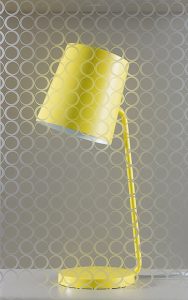 circles glass pattern and yellow lamp