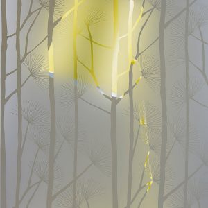 glass and yellow lamp