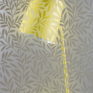 leaf pattern glass and lamp