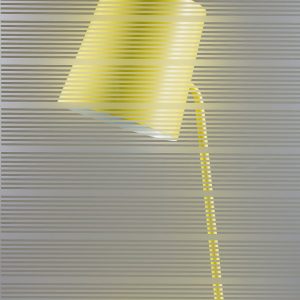 yellow lamp behind glass
