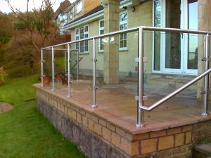 External Glass Balustrade with rail